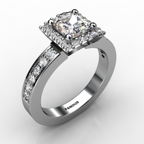 18k White Gold Engagement Ring 0.556ct - 1002172-18kw
